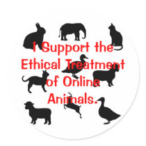 Ethical Treatment Round Stickers