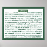 "Ethics Word Poster" posters
