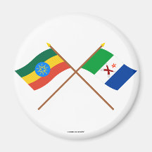 Ethiopia and Afar Crossed Flags Refrigerator Magnet