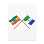 Ethiopia and Afar Crossed Flags Post Cards