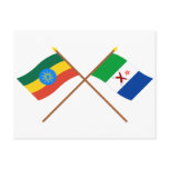 Ethiopia and Afar Crossed Flags Post Card