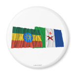 Ethiopia and Afar Waving Flags Magnet