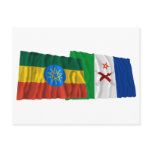 Ethiopia and Afar Waving Flags Post Card