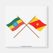 Ethiopia and Amhara Crossed Flags Magnet