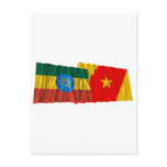 Ethiopia and Amhara Waving Flags Post Cards