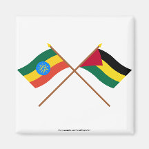 Ethiopia and Benishangul-Gumaz Crossed Flags Refrigerator Magnets