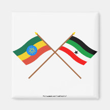 Ethiopia and Gambella Crossed Flags Refrigerator Magnet