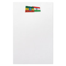 Ethiopia and Harrari Waving Flags Stationery Design