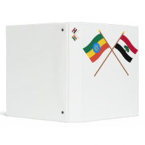 Ethiopia and Oromia Crossed Flags 3 Ring Binder