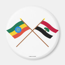 Ethiopia and Oromia Crossed Flags Fridge Magnets