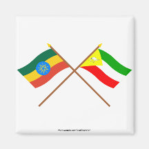 Ethiopia and Somali Crossed Flags Refrigerator Magnet