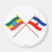 Ethiopia and Southern Crossed Flags Magnets