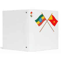 Ethiopia and Tigray Crossed Flags 3 Ring Binder