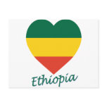 Ethiopia (civil) Flag Heart Post Card