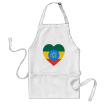 Ethiopia Flag Heart aprons by Vexillophile Ethiopia Flag Heart aprons