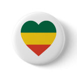 Ethiopia Flag Heart Pinback Button