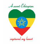 Ethiopia Flag Heart Custom T-Shirt