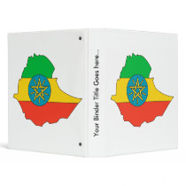 Ethiopia Flag Map full size 3 Ring Binders