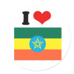 Ethiopia Flag Round Sticker