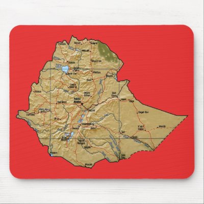 Ethiopia Map Mousepad by FlagAndMap