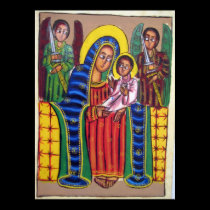 Ethiopian Church Painting - Black Maryam Poster posters