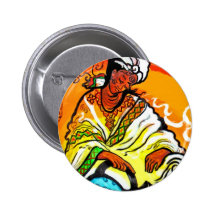 Ethiopian Man in Turban Pouring Tea Button