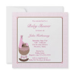 Ethnic Baby Girl Cradle Pink Shower Invitation
