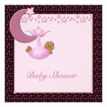 Ethnic Baby Girl Moon & Stars Shower Invitation