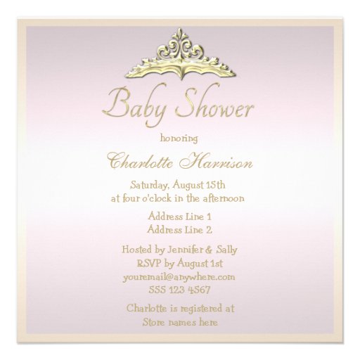 Ethnic Baby in Princess Coach Baby Shower Custom Announcements