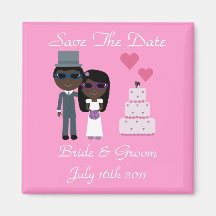 Ethnic Bride & Groom Sunglasses Summer Wedding Refrigerator Magnet