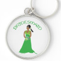 Ethnic Bridesmaid in Green Gifts keychain