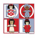 Ethnic Dolls - Red/Blue t-shirts by dollfriends Ethnic Dolls - Red/Blue t-shirts