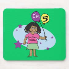 Ethnic Girls I'm 5 5th Birthday mousepad