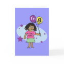Ethnic Girls I'm 8 8th Birthday cards