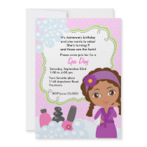 Ethnic Girls Spa Day Birthday Invitation invitations