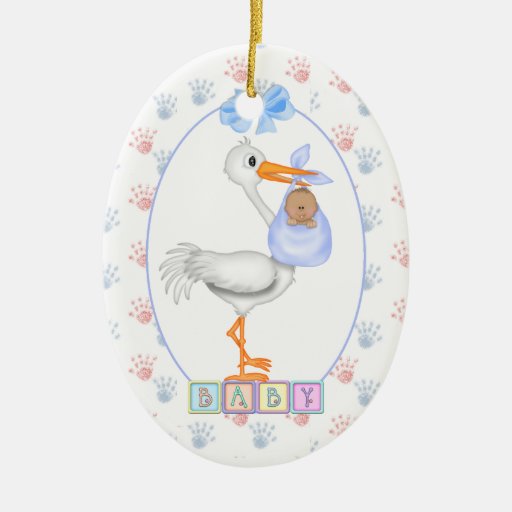 ethnic new baby boy stork ornament zazzle ethnic new baby boy stork ornament zazzle