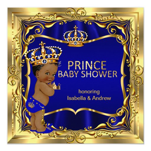 ethnic-prince-baby-shower-boy-blue-gold-invitation-zazzle