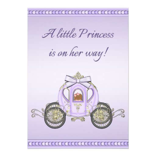 Ethnic Purple Princess Coach Girls Baby Shower Personalized Announcement