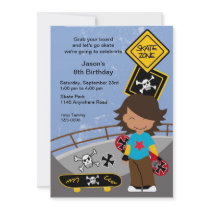 Ethnic Skateboarding Birthday Party Invitation
