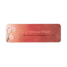 Etiqueta de dirección de Sakura de la flor de cere