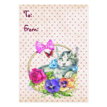 Etiqueta del regalo de Cuty Kittie Tarjeta Personal