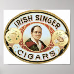 Etiqueta irlandesa del cigarro del cantante posters