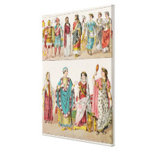 Etruscan Dress Stretched Canvas Print