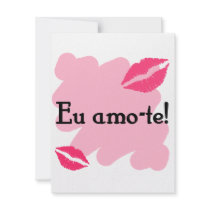 Eu amo-te - Portuguese I love you Invitation