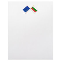 EU and Bulgaria Crossed Flags Custom Letterhead
