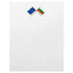 EU and Bulgaria Crossed Flags Custom Letterhead