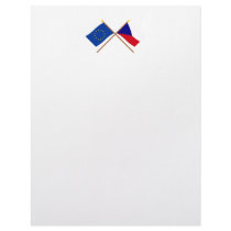 EU and Czech Republic Crossed Flags Letterhead Design