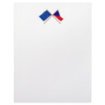 EU and Czech Republic Crossed Flags Letterhead Design