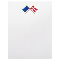 EU and Denmark Crossed Flags Letterhead
