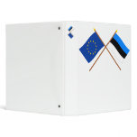 EU and Estonia Crossed Flags 3 Ring Binders